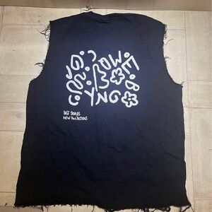 Zara Men's Graffiti Print Sleeveless T-Shirt Black Size S-M